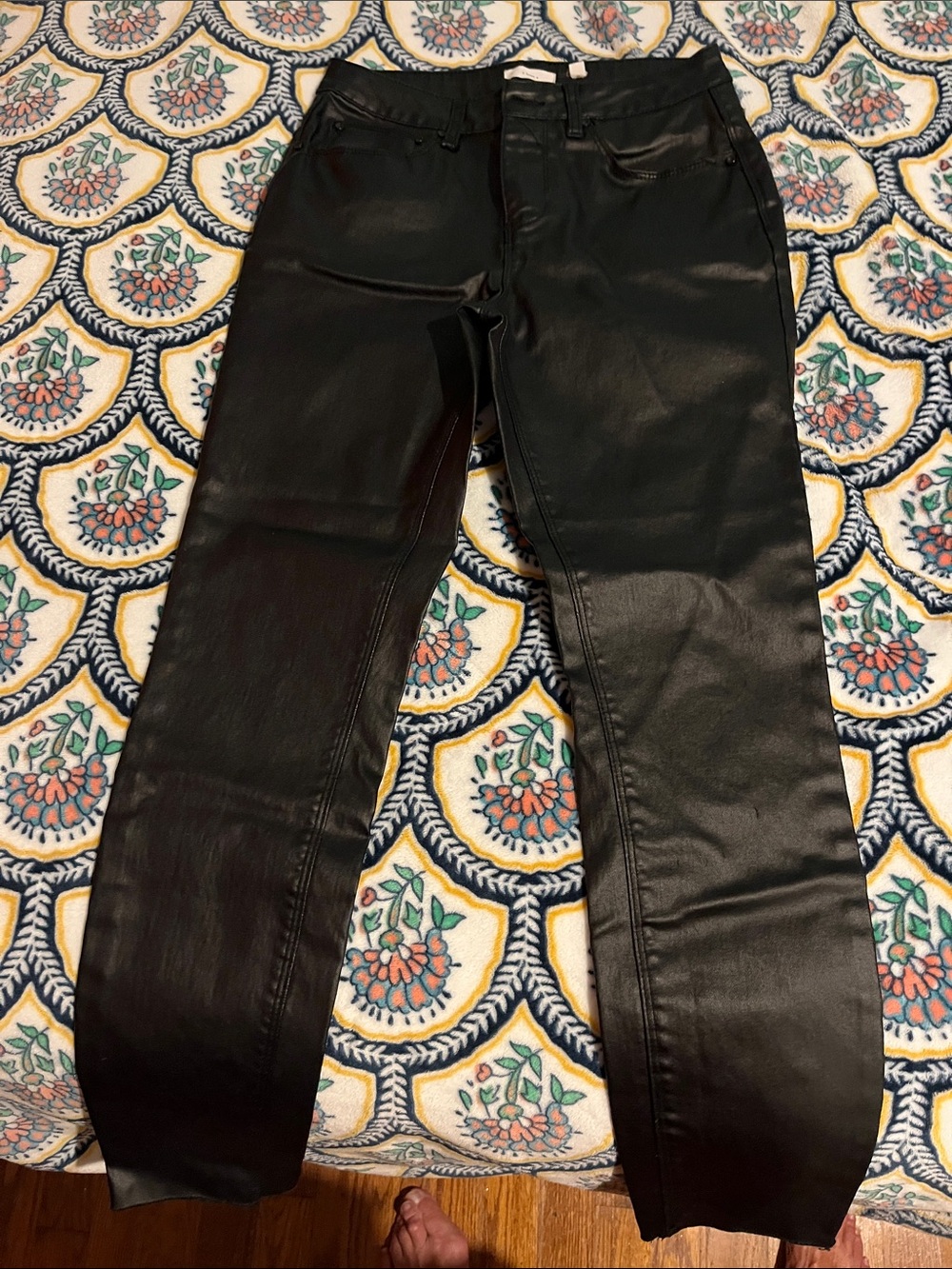 Black Faux Leather Women’s Jeans a love a